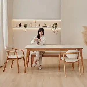 동서가구 로라 6인용 원목 세라믹 식탁 세트 1800 (의자2+3인 벤치1) DF927591