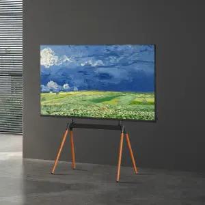 위드라이프 43~75인치 이동식 거치대 이젤형 우드 스탠드 WLTESB0