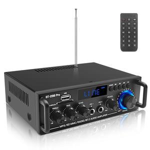블루투스 5.0, 스피커용 리시버 Max 800W, 홈 2.0 채널 스테레오 앰프 시스템, 노래방, 차고, /USB /SD /RCA /MIC 포함 오디오
