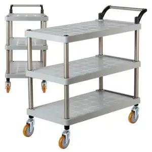 플라스틱 PP 3단 특대 와인바퀴 주방 식당 이동식카트 서빙카 써빙카트 써빙카 주방카트
