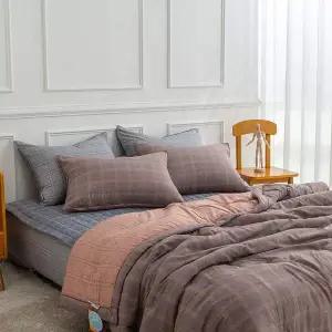 [알티피아]베이직체크 간절기이불 브라운 여름 사계절 국산 향균