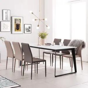 (착불) 헤이미쉬홈 아놀드 포세린 통세라믹 6인용 식탁 세트 1800