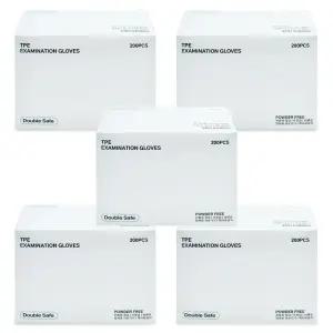 가주 더블세이프 TPE 진료용 글러브 M/L/XL 200매입 X 5개 일회용 위생장갑 수술 조리용 다용도