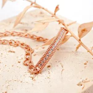 [오팔하우스] 14k 럭셔리 커브드 체인 큐빅 팔찌 OPGDB0456