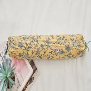 르헤브 바람꽃 8mm누빔커버 원통형 메밀베개 속포함 머스타드, 1개