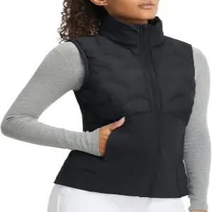 MMAELREG 패딩 조끼 여성 경량 스탠드 칼라 슬림 핏 겨울용 민소매 재킷 골프 하이킹 여성용