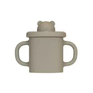 블루마마 아기 유아컵 스파우트 실리콘 휴대용 베이지