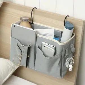 다용도수납함 수납정리합 걸이식 침대 사이드 수납포켓 그레이