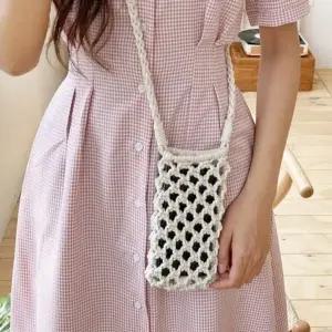 뜨개가방 귀여운 크로스백 미니 여름 2컬러 소-WFITKNE