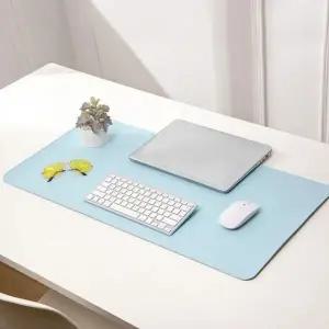 데스크패드 책상매트 롤링 휴대용 가죽 데스크매트 스카이블루 (90x45cm)