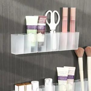 ( )립스틱 향수 브러쉬 수납함 투명 아크릴 정리함 3구 화장품 진열대 메이크업 꽂이