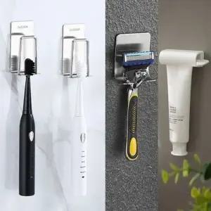 욕실 걸이 세트 칫솔걸이 면도기 거치대 치약짜개_24330586