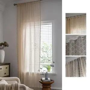 레트로 태슬 가리개 커튼 거실 침실 펀칭 디자인 WFL9N2E