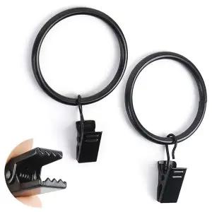 커튼고리 10P 커튼 집게링 블랙 35mm 38mm 커텐 링 핀 고리