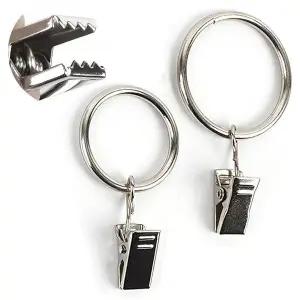 커튼고리 10P 커튼 집게링 25mm 32mm 커텐 링 집게 핀 고리