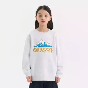 [아웃도어 프로덕트 키즈]아웃도어 그래픽 기모 맨투맨 (멜란지 화이트) OD254IMM02_MWH