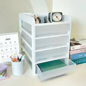 [최종 결제가 14,960원~] 아이 학습지 정리! 데스크오거나이저 A4 미니서랍장 서류정리함 책상정리함 3단 4단