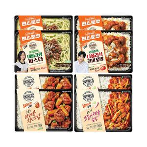 온더고 편스토랑 세트2(대파크림파스타2,갈비덮밥2,바베큐치킨덮밥2,오징어제육2)