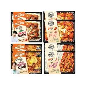 온더고 편스토랑 세트4(치즈닭갈비덮밥2,갈비덮밥2,마라툼바오돌뼈2,오징어제육2)