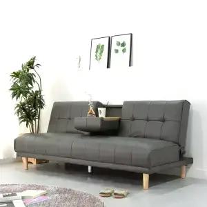 에보니아 키핑 컵홀더 3인용 소파베드 패브릭 인조가죽 / 쇼파 침대 3인 등받이 3단각도조절