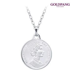 18k 엘리자베스코인 목걸이 15mm-화이트골드 ::주문제작::