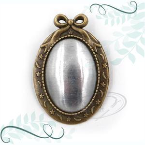 토이앤스티치/리본별달/타원/브로치/신주/프랑스자수/반제품/당일발송