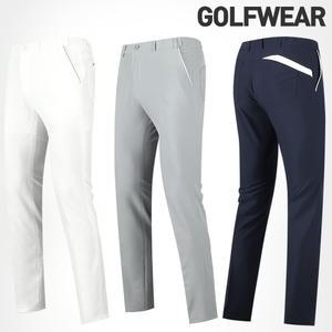 시원한 여름용 남성 골프바지 남자 골프웨어 체크 슬림 스판 허리 밴딩 바지 의류 골프복 빅사이즈
