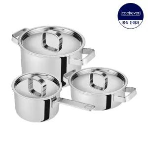 Cook304 프리미엄 인덕션 통5중 스텐 냄비 3종 세트 (편16+양20+전20)