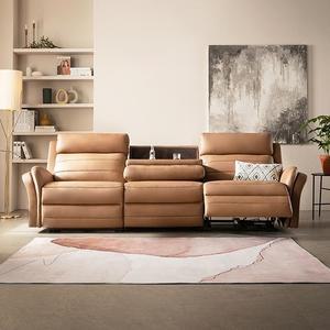 [CJ최저가]코넬 2모터 전동 4인 천연통가죽 리클라이너 소파