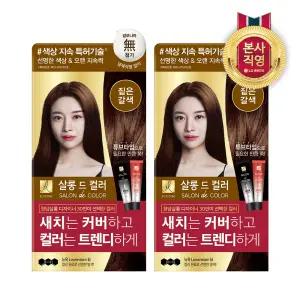 엘라스틴 살롱드컬러 염색약 짙은갈색 100G 2개