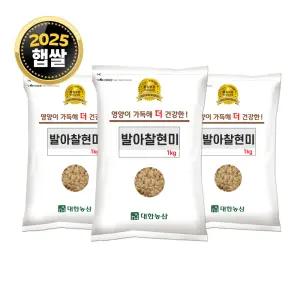 국산 발아찰현미 3kg (1kgx3) / 25년 햅쌀 찹쌀현미 잡곡쌀