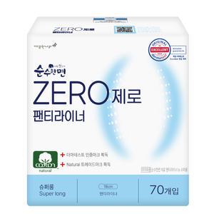 깨끗한나라 순수한면 제로 수퍼롱 팬티라이너 70매 X 1팩