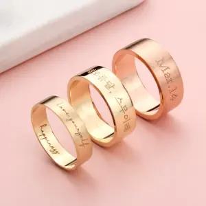 나인주얼리 18k 각인 평반지 1.5돈(한돈반) 핑크골드 무료각인 커플링 우정링