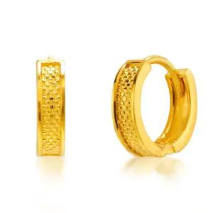 [한국금다이아몬드] 여자 순금 원터치 링 귀걸이 볼 패턴 24K 3.75g