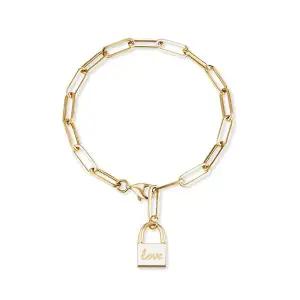 [도로시] 14k 러브락 클립 체인 팔찌