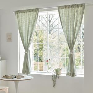 선염모던체크커튼/ 유럽풍 원룸창 아이방 작은창문 가리개 커텐/맞춤제작