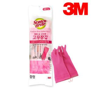 3M 스카치브라이트 황토 숯 고무 장갑 고리형 중형 설거지 주방 다용도 청소