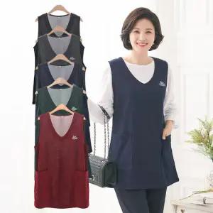 엄마옷 포인트 브이컷 핫픽스 조끼 1GHJ17948 중년여성 마담 60 70대  빅사이즈 할머니