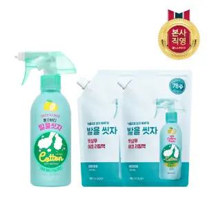 온더바디 코튼풋 발을씻자 풋샴푸 레몬 385ml 1개 + 리필 500ml 2개