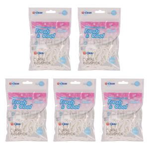 일회용 휴대용 손잡이 y형 y자형 치실 상아 이크린 80P 5개