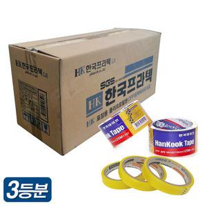 프라텍 3등분 투명 테이프 16mm 3입 1박스 50개 커터기 리필 박스 비닐 포장 접착