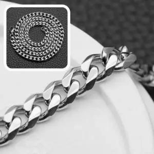 [오노마] ONM 실버 뱀줄 써지컬스틸 커브체인 남자목걸이9mm (S12092130)