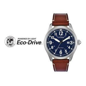 시티즌 CITIZEN 챈들러 블루 에코드라이브 남성 가죽 패션시계 BM6838-17L