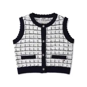 [대구백화점] [레노마키즈] 초등 여아 트위드 니트 베스트(R2411K406)