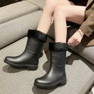 [오노마] ONM 여성 겨울 기모안감 탈부착 미들부츠 레인부츠 4계절 (S11579667)