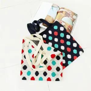 [셀러허브][라일리] Rly 도트 러블리 캐쥬얼 데일리 심플 여성 니트 숄더백 (S9511810)