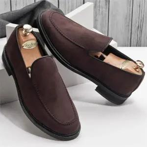 [셀러허브][라일리] Rly L887 그리드 브라운 스웨이드 남자로퍼 단화 (S9756982)