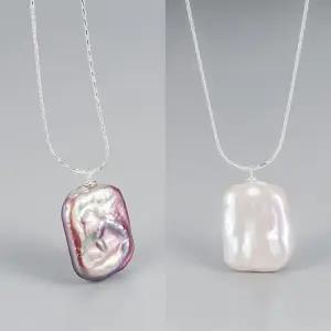 [라일리의류] Rly 자연주의 S925 납짝 담수진수 흑진주 백진주 목걸이