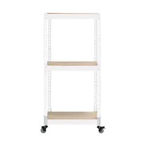 철제 조립식 강화 대형바퀴 이동식선반 3단 900 x 300 x 1950