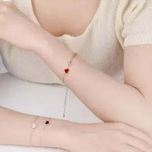 [라일리의류] Rly 화이트자개 오닉스 자마노 하트 포인트 팔찌 LB276Bc